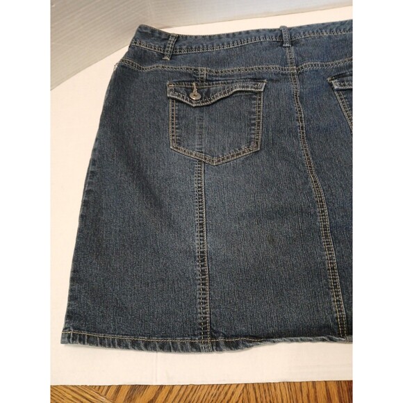 CJ & Banks Mini Denim Blue Jean Skirt Stretch Under Shorts Womens Plus 20 - Picture 14 of 16